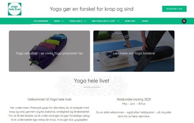 Kombineret webshop og hjemmeside - Yogahelelivet.dk
